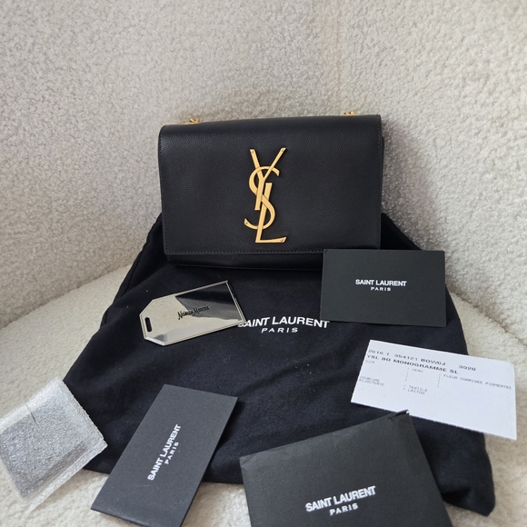 Saint Laurent Black and Gold Bag - Picture 1 of 5